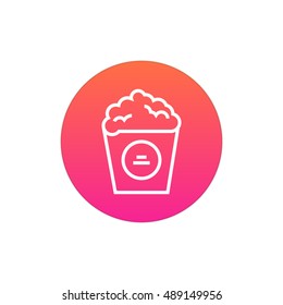 Popcorn icon vector, clip art. Also useful as logo, circle app icon, web element, symbol, graphic image, silhouette and illustration. Compatible with ai, cdr, jpg, png, svg, pdf, ico and eps.