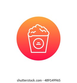 Popcorn icon vector, clip art. Also useful as logo, circle app icon, web element, symbol, graphic image, silhouette and illustration. Compatible with ai, cdr, jpg, png, svg, pdf, ico and eps.