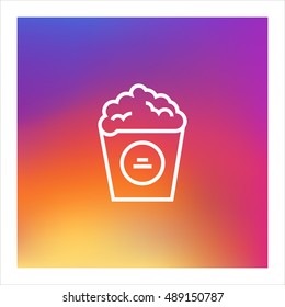 Popcorn icon vector, clip art. Also useful as logo, web element, symbol, graphic image, silhouette and illustration. Compatible with ai, cdr, jpg, png, svg, pdf, ico and eps.