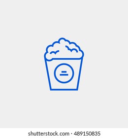 Popcorn icon vector, clip art. Also useful as logo, web element, symbol, graphic image, silhouette and illustration. Compatible with ai, cdr, jpg, png, svg, pdf, ico and eps. svg