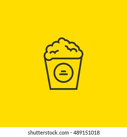 Popcorn icon vector, clip art. Also useful as logo, web element, symbol, graphic image, silhouette and illustration.