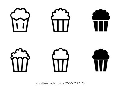 popcorn icon vector design set	