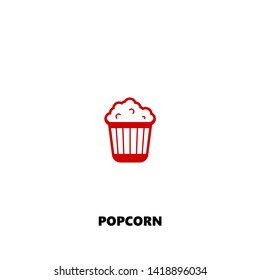 popcorn icon. popcorn vector design. sign design. red color