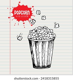 popcorn icon vector design template in white paper background