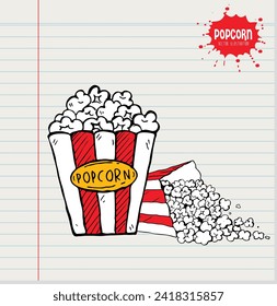 popcorn icon vector design template in white paper background