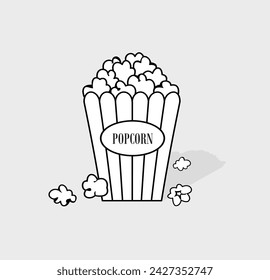 popcorn icon vector design template in white paper background