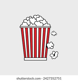 popcorn icon vector design template in white paper background