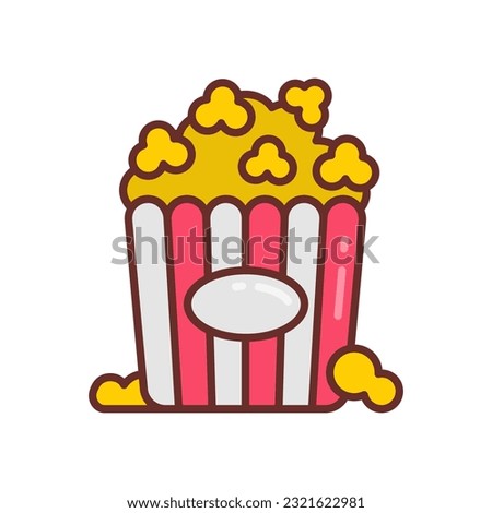 Popcorn icon in vector. Illustration