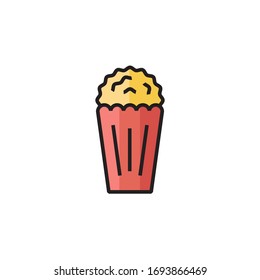 icono de palomitas ilustraciones vectoriales rellenadas de diseño de estilo de contorno. aislado sobre fondo blanco