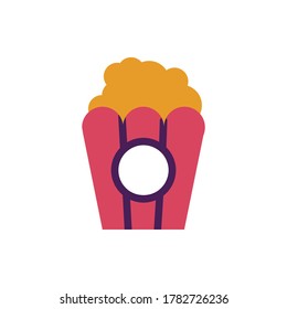 popcorn icon vector illustration flat style. food icon set.