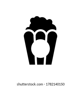 popcorn icon vector illustration glyph style. food icon set.