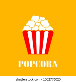 Popcorn icon vector illustration isolated on yellow background