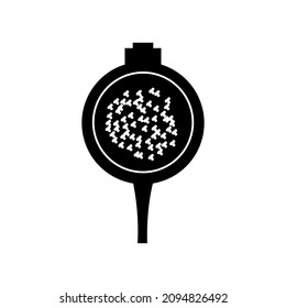 ilustración vectorial de icono de palomitas aisladas en fondo blanco. icono con sombra de espejo
