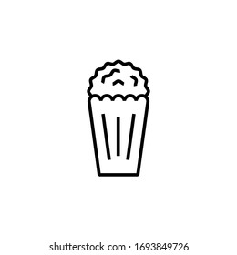 popcorn icon vector illustration outline style design. isolated on white background