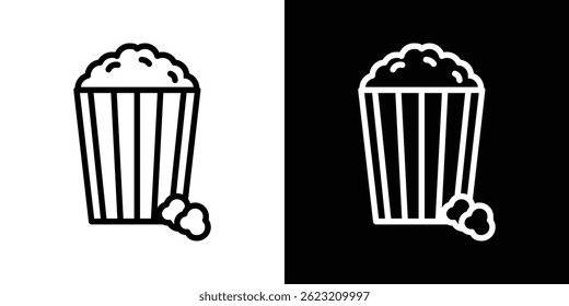 Ilustración vectorial de iconos de palomitas de maíz para Web y móvil
