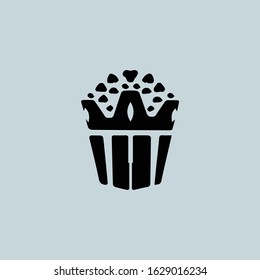 Popcorn icon vector isolated logo concept