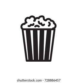 Popcorn icon vector isolated on white background