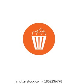 Popcorn-Symbol, Vektorgrafik einzeln, Logo-Design-Illustration