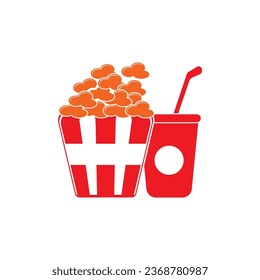 Popcorn-Symbol, Vektorgrafik einzeln, Logo-Design-Illustration