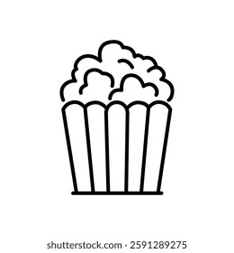 popcorn icon vector, line style icon