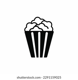 Popcorn icon vector on a white backgrund