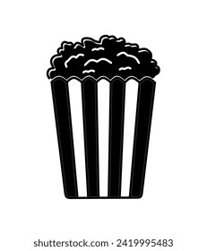 popcorn icon vector on white background.popcorn illustration