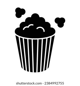 Popcorn icon vector sign and symbol on trendy design for design and print.