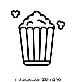Símbolo y símbolo del vector de icono de palomitas en diseño de moda para diseño e impresión.