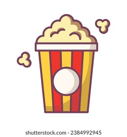 Popcorn icon vector sign and symbol on trendy design for design and print.