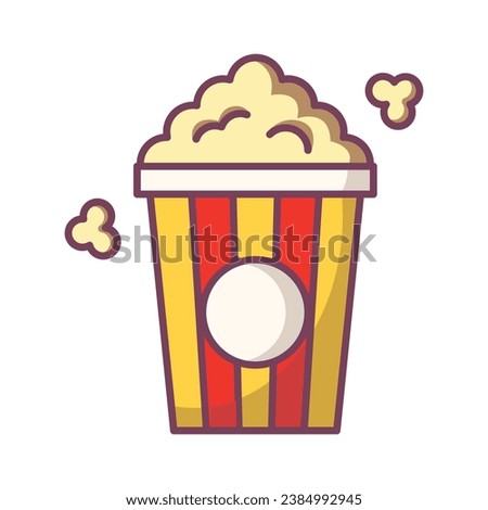 Popcorn icon vector sign and symbol on trendy design for design and print.