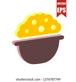 Popcorn icon.Isometric and 3D view.