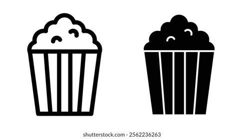 Popcorn Icons pack in outlined and flat versions