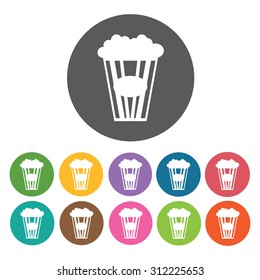 Popcorn icons set. Vector Illustration eps10 