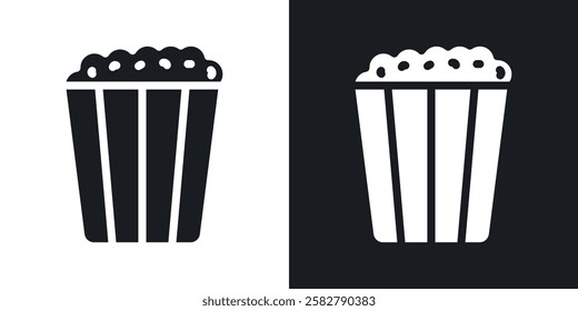 Popcorn icons set vectors black and colored style