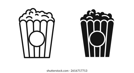 Popcorn icons set for website design