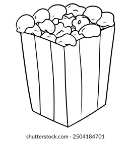popcorn illustration hand drawn outline isolated vector