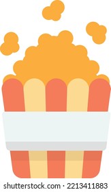 popcorn illustration in minimal style isolated on background