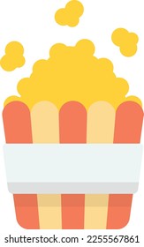 popcorn illustration in minimal style isolated on background