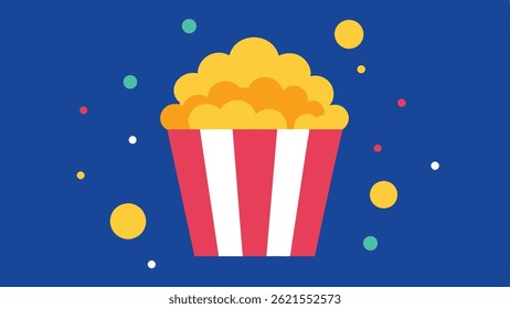 Ilustração de pipoca para Snack Art, Esboço de tratamento do tempo do filme, Desenho de balde pipoca