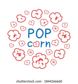 Popcorn isolated cartoon vector line icons set design