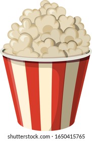 Popcorn aislado sobre fondo blanco. vector ilustrativo
