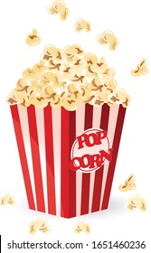 Popcorn isolated on white background. illustration vector