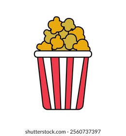 Popcorn isolated on white background.