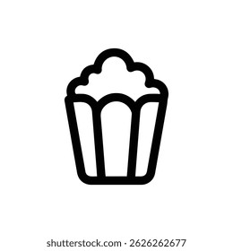 Popcorn Kernel with Puff Detail and Texture Black Icon