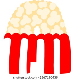 Popcorn Letter Alphabet Vector A