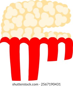 Popcorn Letter Alphabet Vector F