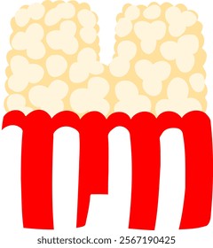 Popcorn Letter Alphabet Vector H