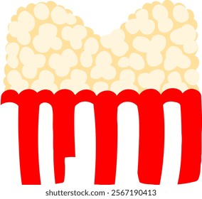 Popcorn Letter Alphabet Vector M