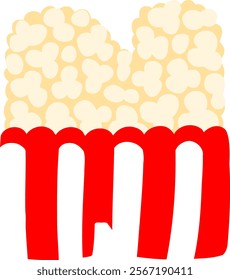 Popcorn Letter Alphabet Vector N