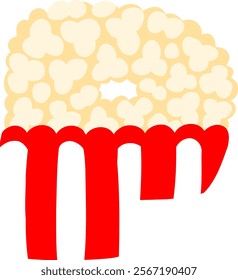 Popcorn Letter Alphabet Vector P